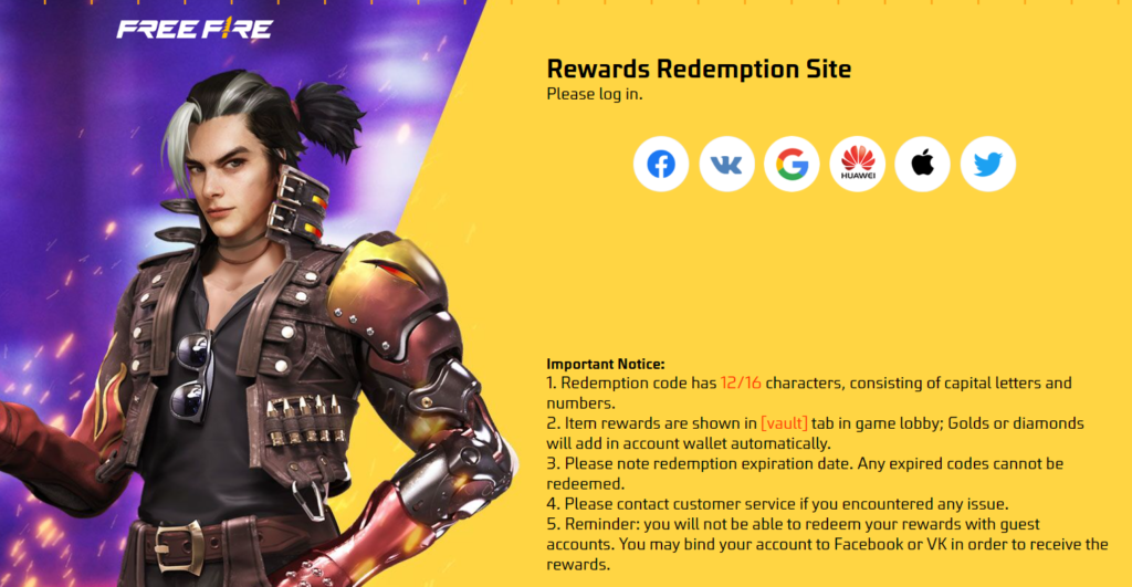 free fire redemption site